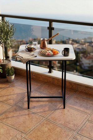 Bahçe Masası Minör 2 Kişilik Yemek Masası Şık Dayanıklı Balkon Cafe Bahçe Masa 9816 Atlantik Çam