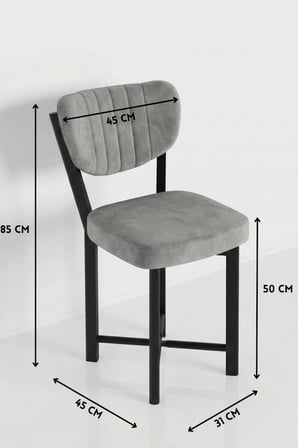 Sandalye 1 Adet Baby Face Kumaş Metal Modern Mutfak Sandalyesi Cafe Balkon Ofis Elma 9814 Gri