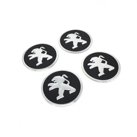 Peugeot sticker jant göbeği Dörtlü Takım 58 mm