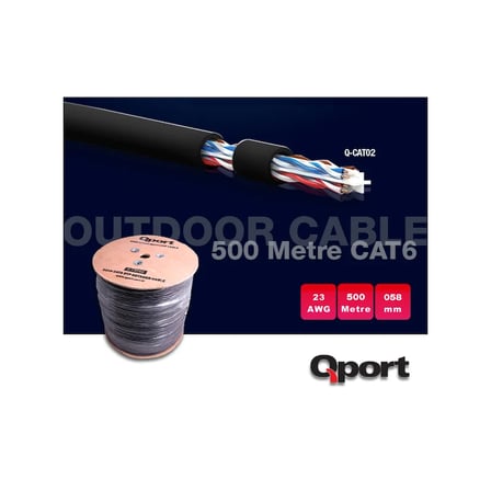 Q-CATO2 CAT6 23 AWG UTP 500M OUTDOOR KABLO