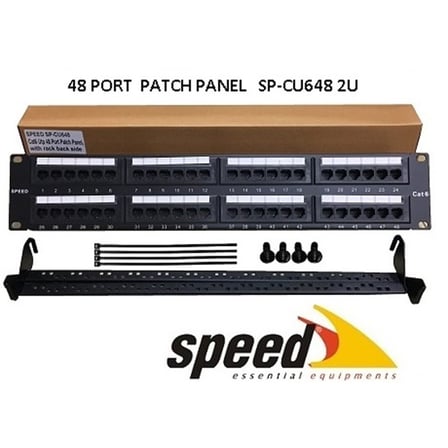 SP-CU648 2U 48 PORT CAT6 DOLU UTP PATCH PANEL + KABLO DÜZENLEYİCİ