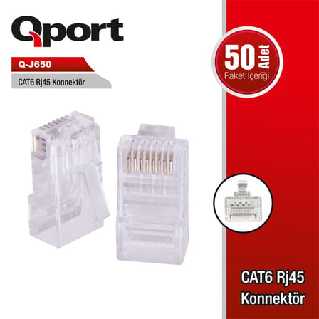 Q-J650 CAT6 50 LİK RJ-45 KONNEKTÖR