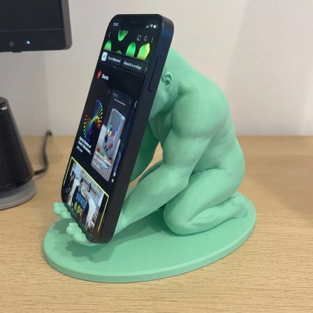 3D Baskı Goril Telefon Tutucu - Kaslı Goril Masaüstü Telefon Standı-Mint