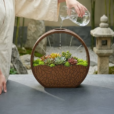 3D Baskı Self-Watering Planter - Kendi Kendini Sulayan Saksı-Kahverengi