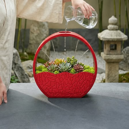 3D Baskı Self-Watering Planter - Kendi Kendini Sulayan Saksı-Kırmızı