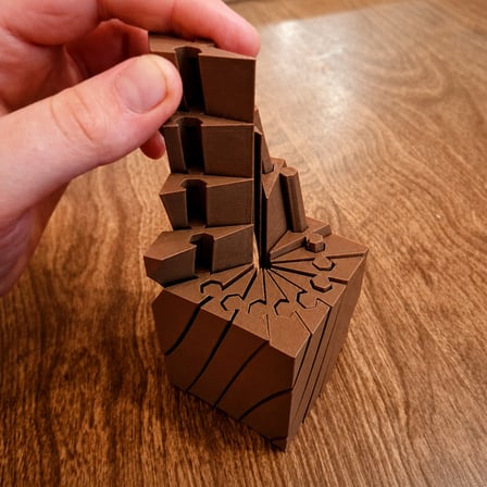 3D Baskı Twisting Küp - Mekanik Dönen Bulmaca Küpü-Kahverengi