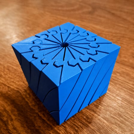 3D Baskı Twisting Küp - Mekanik Dönen Bulmaca Küpü-Mavi