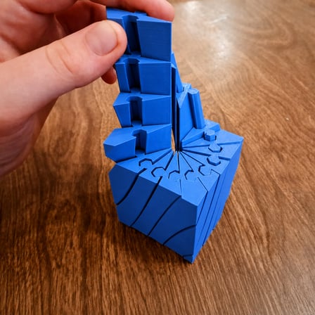 3D Baskı Twisting Küp - Mekanik Dönen Bulmaca Küpü-Mavi