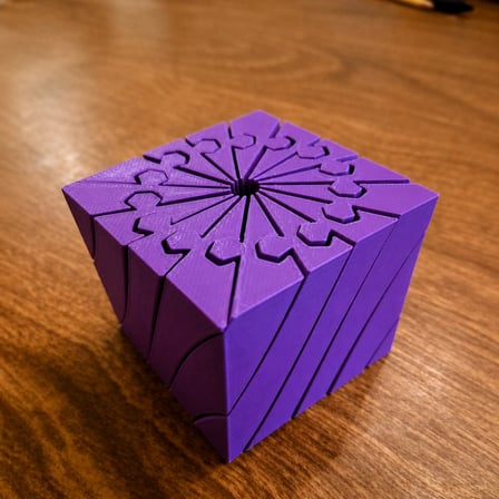 3D Baskı Twisting Küp - Mekanik Dönen Bulmaca Küpü-Mor