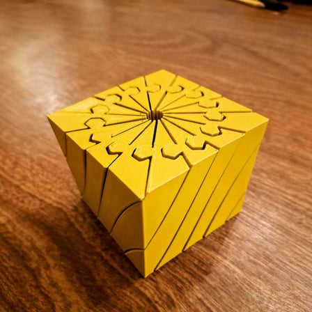 3D Baskı Twisting Küp - Mekanik Dönen Bulmaca Küpü-Sarı