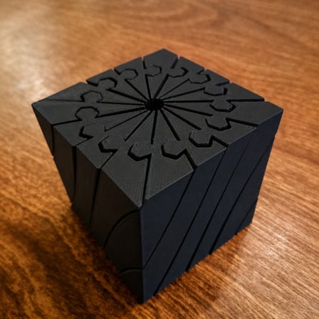 3D Baskı Twisting Küp - Mekanik Dönen Bulmaca Küpü-Siyah