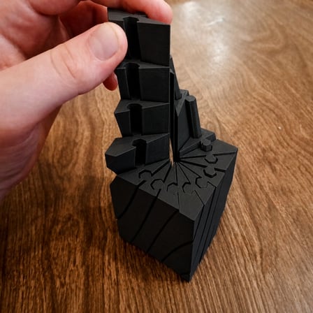 3D Baskı Twisting Küp - Mekanik Dönen Bulmaca Küpü-Siyah