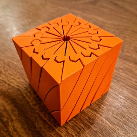 3D Baskı Twisting Küp - Mekanik Dönen Bulmaca Küpü-Turuncu