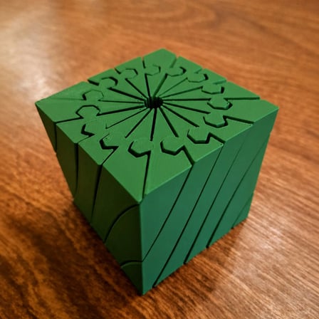 3D Baskı Twisting Küp - Mekanik Dönen Bulmaca Küpü-Yeşil