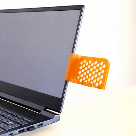 3D Baskı Monitor Telefon Tutucu - Petek Desenli Laptop Kenar Telefon Tutucu-Turuncu