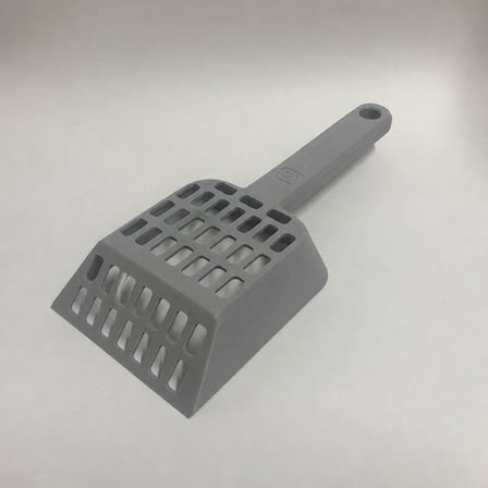 3D Baskı Kedi Kumu Küreği - Geniş Hazneli Eleme Küreği-Siyah