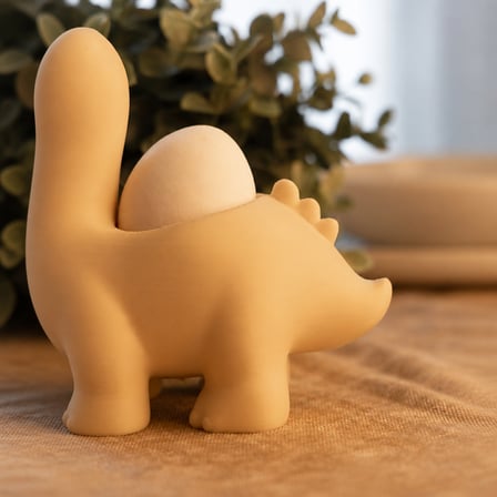3D Baskı Dinozor Yumurtalık - Sevimli Eggosaurus Yumurta Tutucu-Bej