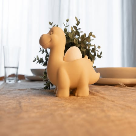 3D Baskı Dinozor Yumurtalık - Sevimli Eggosaurus Yumurta Tutucu-Bej