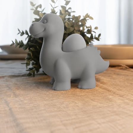 3D Baskı Dinozor Yumurtalık - Sevimli Eggosaurus Yumurta Tutucu-Gri