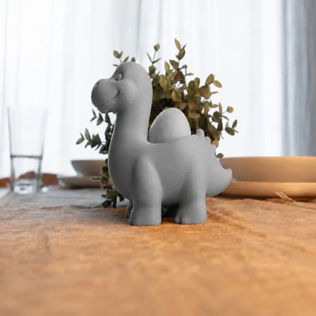 3D Baskı Dinozor Yumurtalık - Sevimli Eggosaurus Yumurta Tutucu-Gri