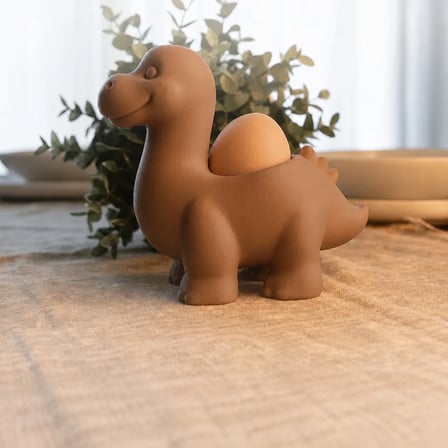 3D Baskı Dinozor Yumurtalık - Sevimli Eggosaurus Yumurta Tutucu-Kahverengi