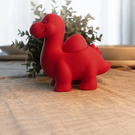 3D Baskı Dinozor Yumurtalık - Sevimli Eggosaurus Yumurta Tutucu-Kırmızı
