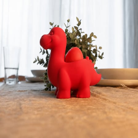 3D Baskı Dinozor Yumurtalık - Sevimli Eggosaurus Yumurta Tutucu-Kırmızı