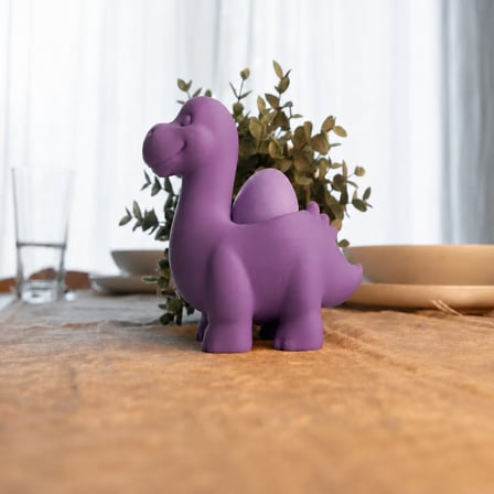 3D Baskı Dinozor Yumurtalık - Sevimli Eggosaurus Yumurta Tutucu-Mor