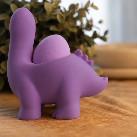 3D Baskı Dinozor Yumurtalık - Sevimli Eggosaurus Yumurta Tutucu-Mor