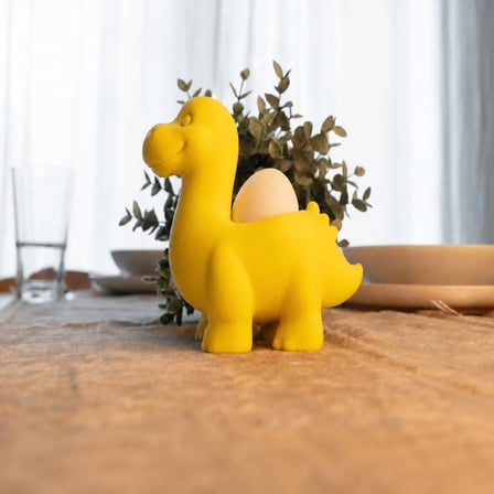3D Baskı Dinozor Yumurtalık - Sevimli Eggosaurus Yumurta Tutucu-Sarı