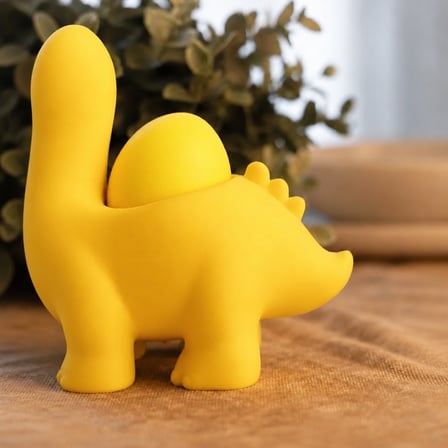 3D Baskı Dinozor Yumurtalık - Sevimli Eggosaurus Yumurta Tutucu-Sarı