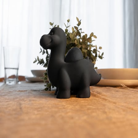 3D Baskı Dinozor Yumurtalık - Sevimli Eggosaurus Yumurta Tutucu-Siyah