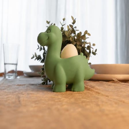 3D Baskı Dinozor Yumurtalık - Sevimli Eggosaurus Yumurta Tutucu-Yeşil