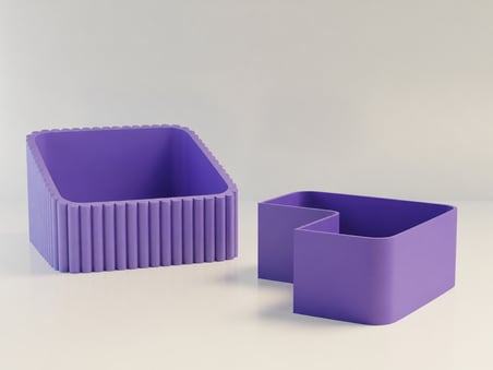 3D Baskı Fıstık Kasesi - Çift Hazneli Kabuk Ayırıcı Sunum Kasesi - Mor Mor
