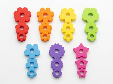 3D Baskı Saksıda Çiçek Puzzle Tahtası - Katmanlı Çiçek İnşa Etme ve Renk Eşleştirme Seti, Montessori
