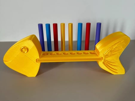 3D Baskı Balık İskeleti Renk Sıralama Oyuncağı - 8 Delikli Çubuk Dizme Seti, Renk Örüntüsü Öğretim M