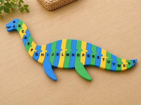 3D Baskı Dinozor Şeklinde Alfabe Puzzle - A-Z Harf Eşleştirme Oyuncağı
