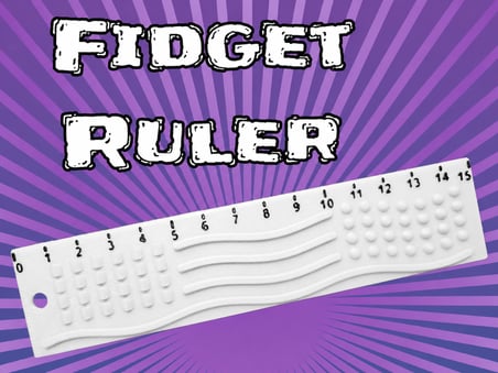 3D Baskı Dokunsal Fidget Cetveli - Kabartmalı Stres ve Odaklanma Oyuncağı - Beyaz