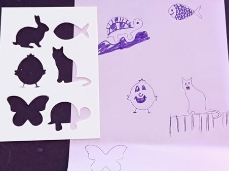 3D Baskı Hayvan Figürleri Çizim Şablonu - Çoklu Desen Kalıbı - Beyaz