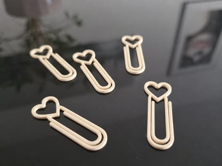 3D Baskı Kalp Figürlü Ataç - 10lu Set - Bej