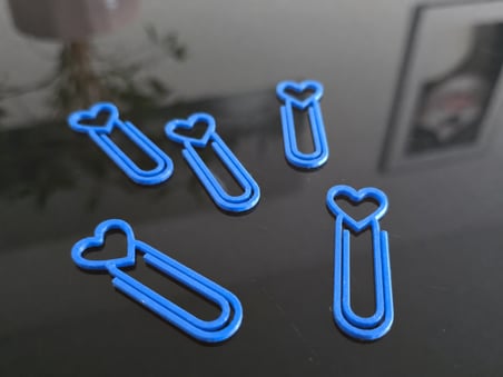 3D Baskı Kalp Figürlü Ataç - 10lu Set - Mavi