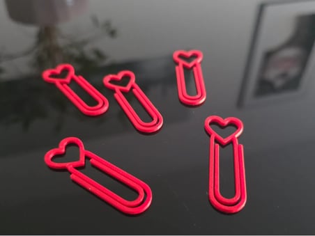3D Baskı Kalp Figürlü Ataç - 10lu Set - Kırmızı