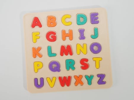 3D Baskı Renkli A-Z Alfabe Puzzle - 26 Harfli Eğitim Seti
