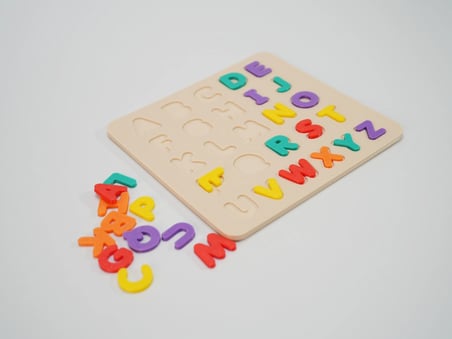 3D Baskı Renkli A-Z Alfabe Puzzle - 26 Harfli Eğitim Seti