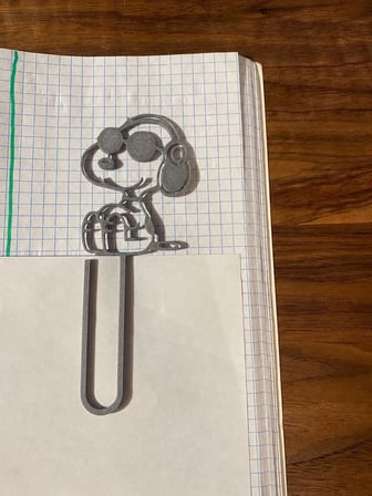 3D Baskı Gözlüklü Sevimli Köpek Figürlü Kitap Ayracı 4lü - - Gri