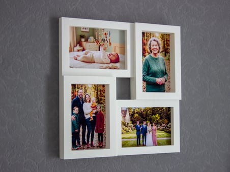 3D Baskı 4lü Duvar Fotoğraf Çerçevesi Çoklu Kolaj Resim Çerçevesi Yatay Dikey Anı Duvarı Panosu