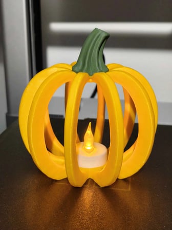 3D Baskı Delikli Balkabağı Fener Tealight Mumluk Sonbahar Cadılar Bayramı Dekoratif Şamdan Turuncu