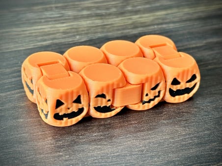 3D Baskı Balkabağı Zincir Fidget Oyuncak Katlanır Burgu Stres Atma Duyusal Anti Stres Oyuncak Turunc