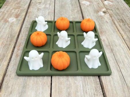 3D Baskı Hayalet ve Balkabağı XOX Oyun Seti Tic Tac Toe Cadılar Bayramı Aile ve Çocuk Masa Oyunu