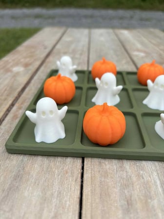 3D Baskı Hayalet ve Balkabağı XOX Oyun Seti Tic Tac Toe Cadılar Bayramı Aile ve Çocuk Masa Oyunu